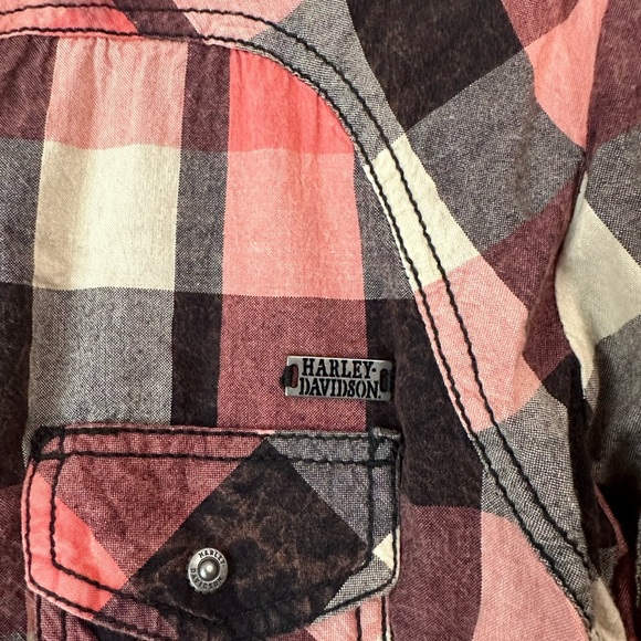Harley-Davidson Red and Black Checkered Shirt - Picture 4 of 4